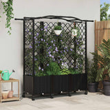 vidaXL Verhoogd Bed met Trellis en Dak Bruin 124 x 40 x 129 cm PP