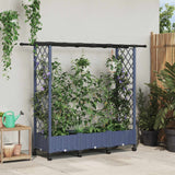vidaXL Verhoogd Bed met Trellis en Dak Bruin 124 x 40 x 129 cm PP