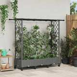 vidaXL Verhoogd Bed met Trellis en Dak Bruin 124 x 40 x 129 cm PP