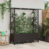 vidaXL Verhoogd Bed met Trellis en Dak Bruin 124 x 40 x 129 cm PP