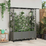 vidaXL Verhoogd Bed met Trellis en Dak Bruin 124 x 40 x 129 cm PP