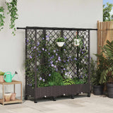 vidaXL Verhoogd Bed met Trellis en Dak Bruin 124 x 40 x 129 cm PP