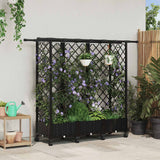 vidaXL Verhoogd Bed met Trellis en Dak Bruin 124 x 40 x 129 cm PP