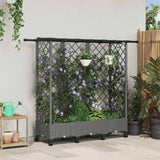 vidaXL Verhoogd Bed met Trellis en Dak Bruin 124 x 40 x 129 cm PP