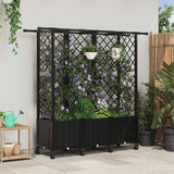 vidaXL Verhoogd Bed met Trellis en Dak Bruin 124 x 40 x 129 cm PP