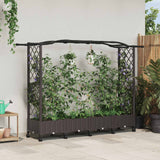 vidaXL Verhoogd Bed met Trellis en Dak Bruin 124 x 40 x 129 cm PP