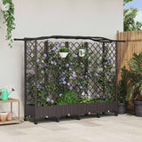 vidaXL Verhoogd Bed met Trellis en Dak Bruin 124 x 40 x 129 cm PP