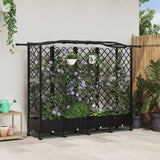 vidaXL Verhoogd Bed met Trellis en Dak Bruin 124 x 40 x 129 cm PP