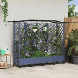 vidaXL Verhoogd Bed met Trellis en Dak Bruin 124 x 40 x 129 cm PP