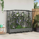 vidaXL Verhoogd Bed met Trellis en Dak Bruin 124 x 40 x 129 cm PP