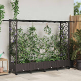 vidaXL Verhoogd Bed met Trellis en Dak Bruin 124 x 40 x 129 cm PP