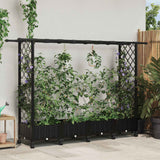 vidaXL Verhoogd Bed met Trellis en Dak Bruin 124 x 40 x 129 cm PP