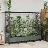 vidaXL Verhoogd Bed met Trellis en Dak Bruin 124 x 40 x 129 cm PP