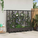 vidaXL Verhoogd Bed met Trellis en Dak Bruin 124 x 40 x 129 cm PP