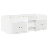 vidaXL Loft Bed Frame with Cabinet with Storage 3 pcs White Engineered Wood