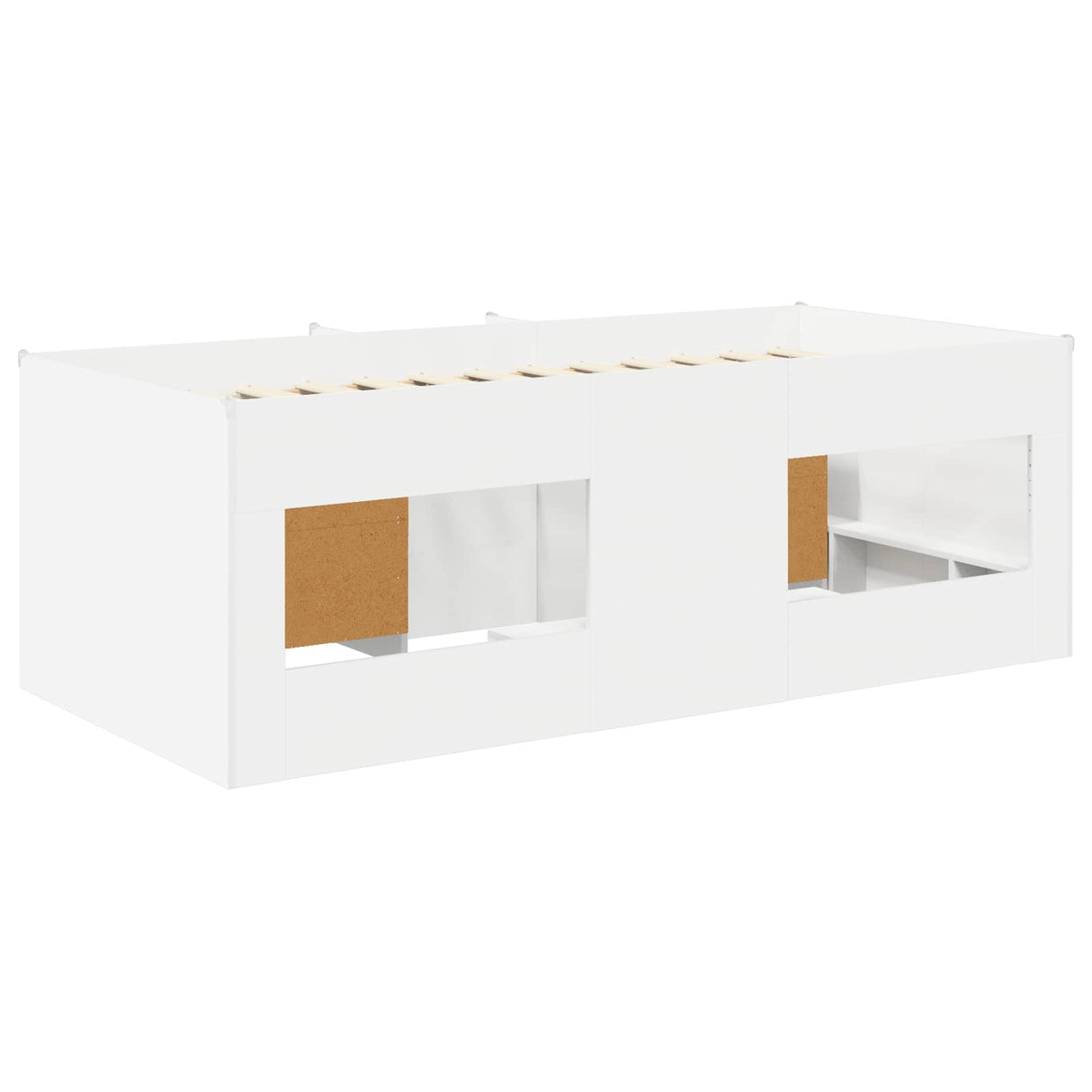 vidaXL Loft Bed Frame with Cabinet with Storage 3 pcs White Engineered Wood