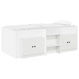 vidaXL Loftbed met kast met opslag met de deur 3 pcs Wit Bewerkt hout