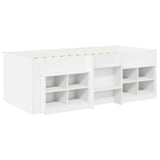 vidaXL Loft Bed Frame met Kast met plank 3 pcs Wit Bewerkt hout