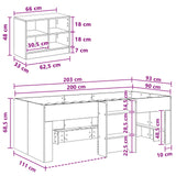 vidaXL Loft Bed Frame met Kast met plank 3 pcs Wit Bewerkt hout