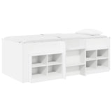 vidaXL Loft Bed Frame with Cabinet with shelf 3 pcs White Engineered wood