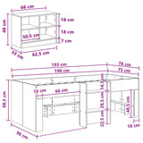 vidaXL Loft Bed Frame met Kast met plank 3 pcs Wit Bewerkt hout