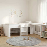 vidaXL Kinderhoogslaper met bureau Wit 80 x 200 cm Bewerkt hout