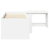 vidaXL Bedframe met Bureau Wit 90 x 200 cm Bewerkt hout