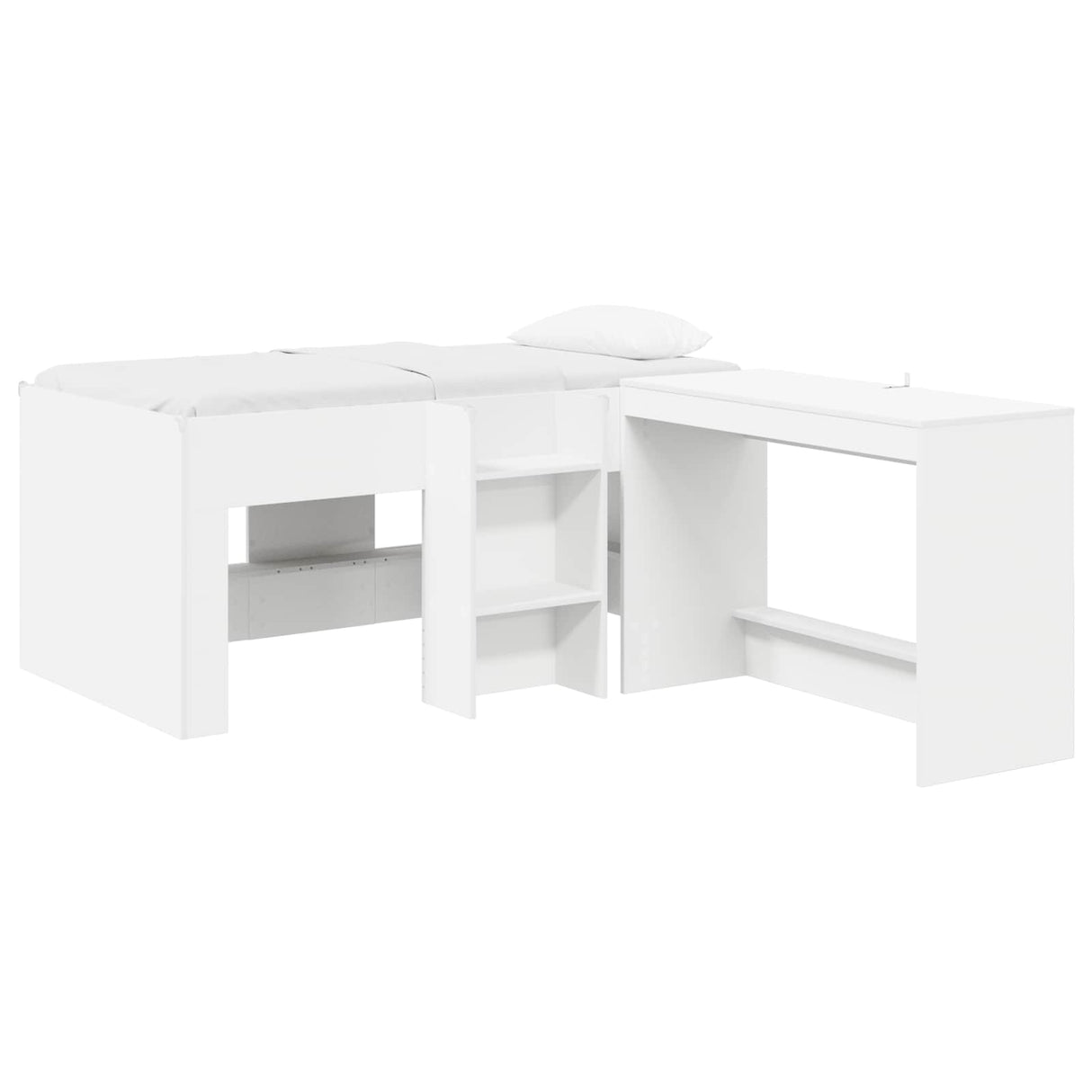 vidaXL Loft Bed with Desk White 80 x 160 cm Engineered Wood