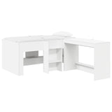 vidaXL Loft Bed with Desk White 80 x 160 cm Engineered Wood