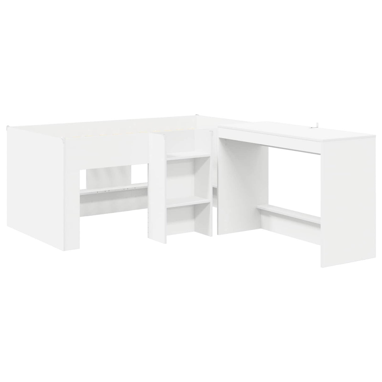 vidaXL Loft Bed with Desk White 80 x 160 cm Engineered Wood