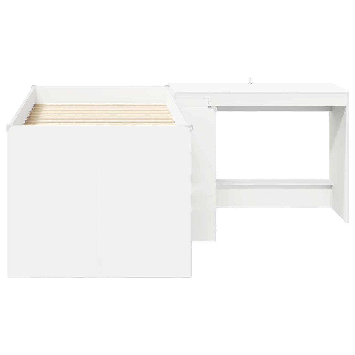 vidaXL Loft Bed with Desk White 80 x 160 cm Engineered Wood