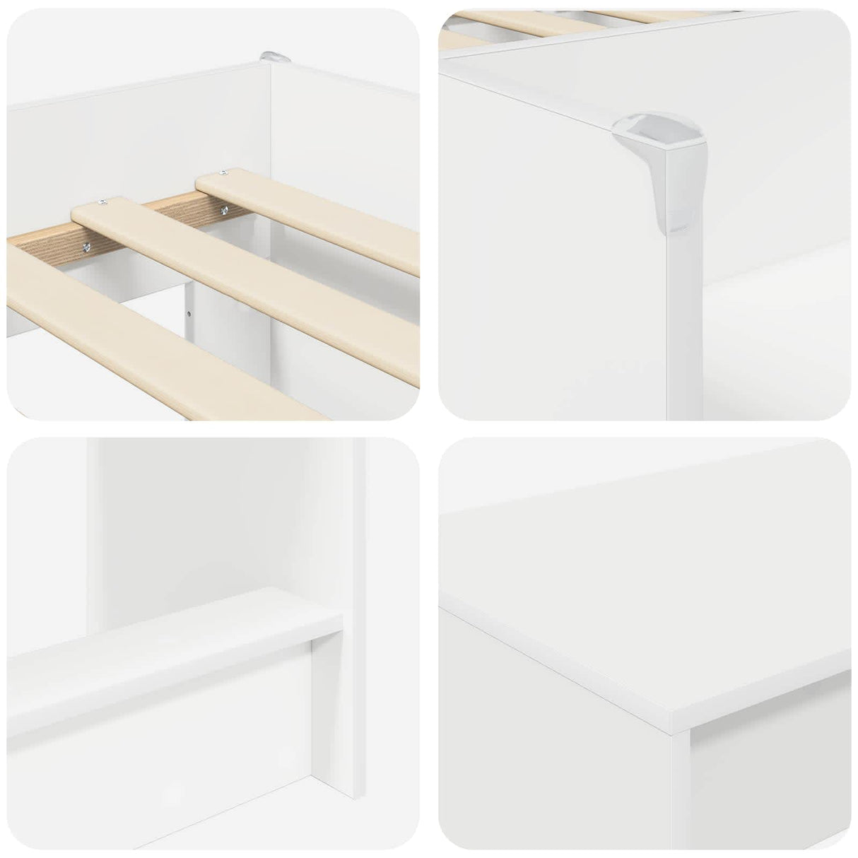 vidaXL Loft Bed with Desk White 80 x 160 cm Engineered Wood