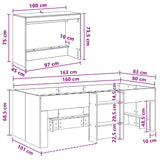 vidaXL Loft Bed with Desk White 80 x 160 cm Engineered Wood