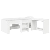 vidaXL Kinderhoogslaper met bureau Wit 90 x 190 cm Bewerkt hout