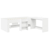 vidaXL Kinderhoogslaper met bureau Wit 90 x 190 cm Bewerkt hout