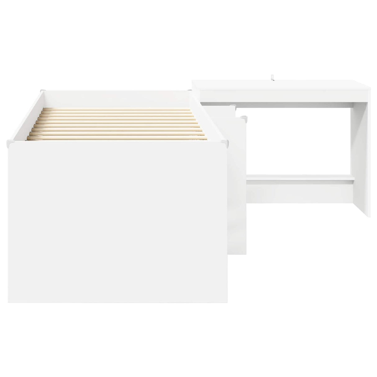 vidaXL Kinderhoogslaper met bureau Wit 90 x 190 cm Bewerkt hout
