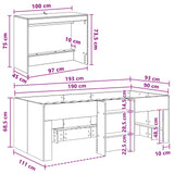 vidaXL Kinderhoogslaper met bureau Wit 90 x 190 cm Bewerkt hout