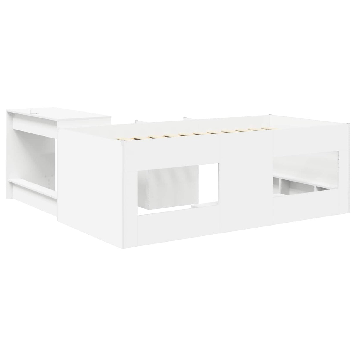 vidaXL Kinderhoogslaper met bureau Wit 75 x 190 cm Bewerkt hout