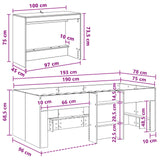 vidaXL Kinderhoogslaper met bureau Wit 75 x 190 cm Bewerkt hout