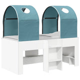 vidaXL Bed met Tunnel 4 pcs Wit en Lichtblauw Bewerkt hout
