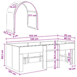 vidaXL Bed met Tunnel 4 pcs Wit en Lichtblauw Bewerkt hout