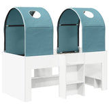 vidaXL Bed met Tunnel 4 pcs Wit en Lichtblauw Bewerkt hout