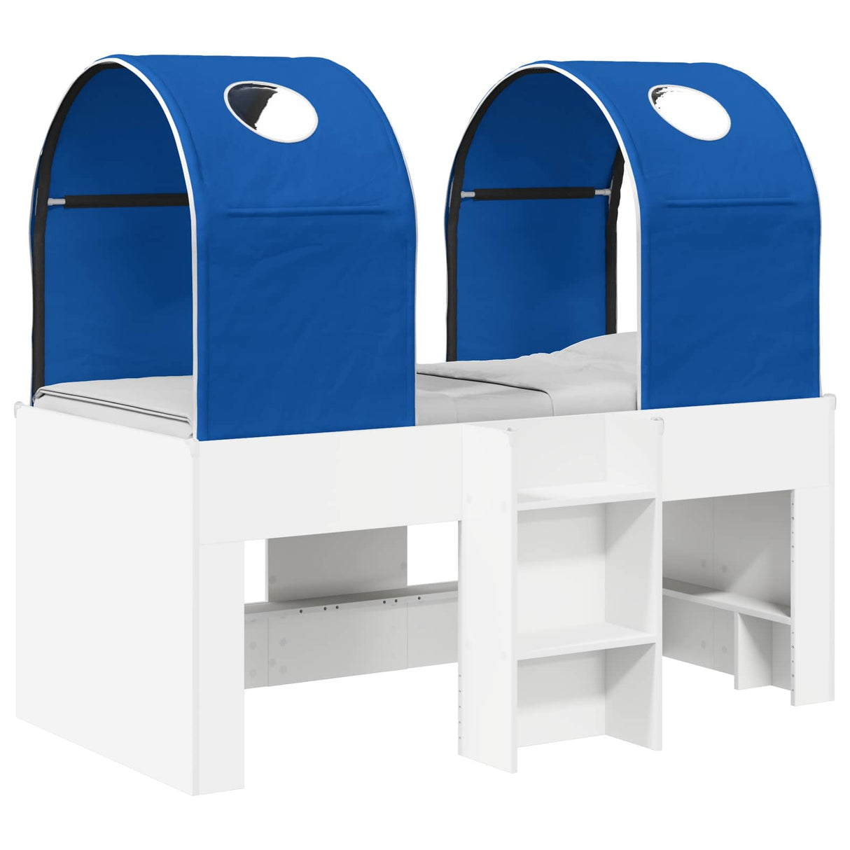 vidaXL Bed met Tunnel 4 pcs Wit en Lichtblauw Bewerkt hout