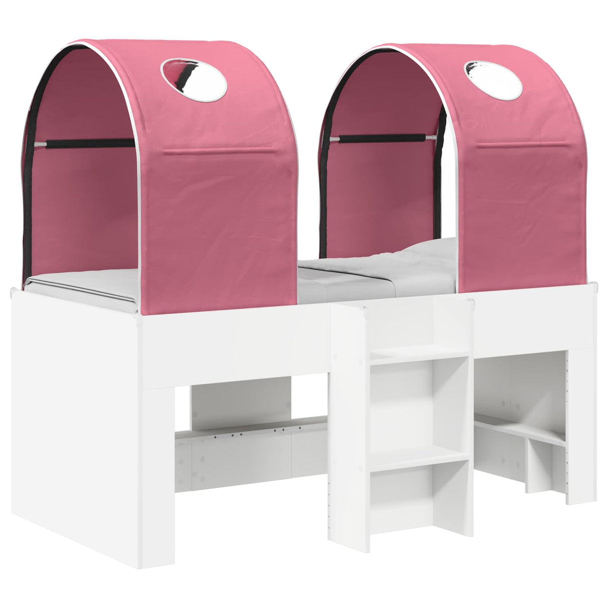 vidaXL Bed met Tunnel 4 pcs Wit en Lichtblauw Bewerkt hout