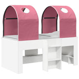 vidaXL Bed met Tunnel 4 pcs Wit en Lichtblauw Bewerkt hout