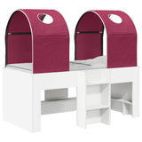 vidaXL Bed met Tunnel 4 pcs Wit en Lichtblauw Bewerkt hout
