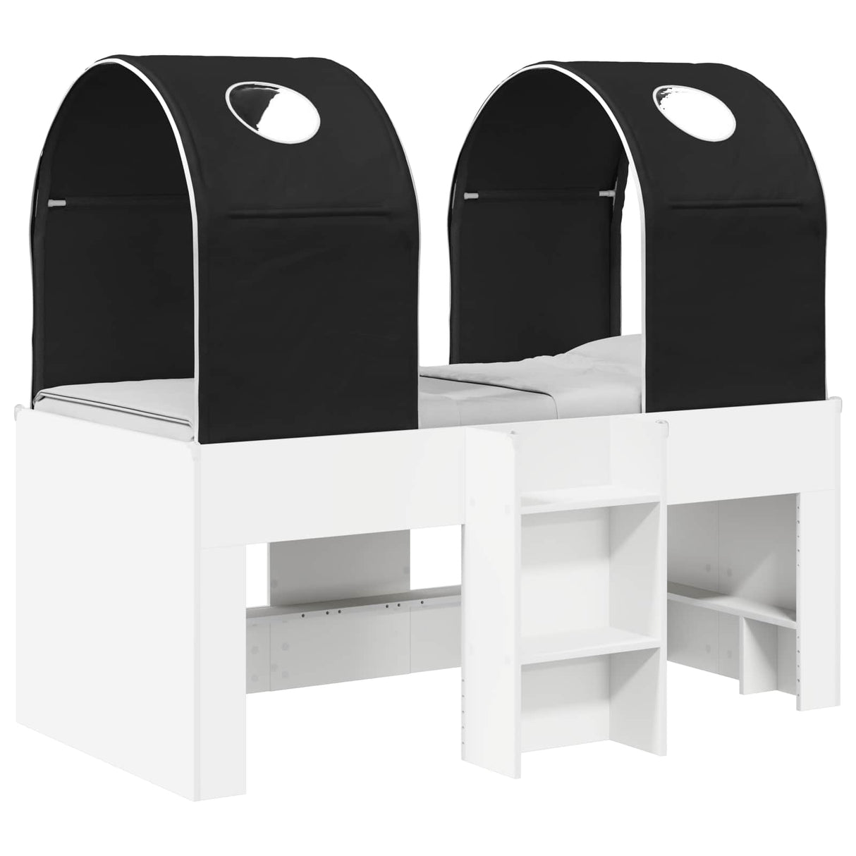 vidaXL Bed met Tunnel 4 pcs Wit en Lichtblauw Bewerkt hout