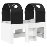 vidaXL Bed met Tunnel 4 pcs Wit en Lichtblauw Bewerkt hout