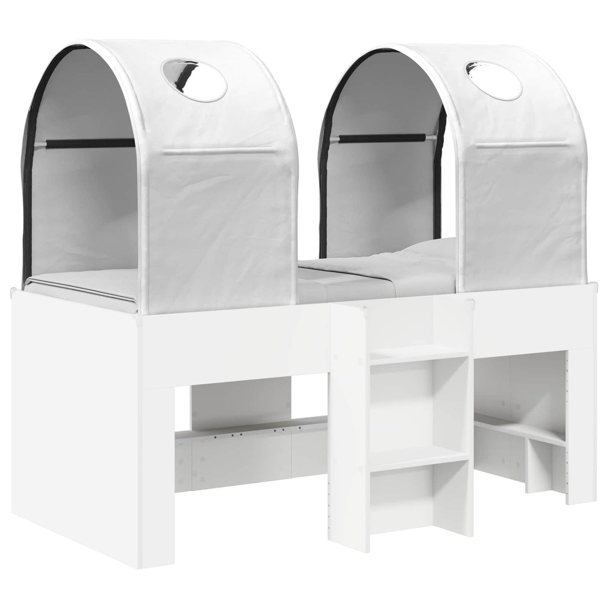 vidaXL Bed met Tunnel 4 pcs Wit en Lichtblauw Bewerkt hout