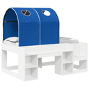 vidaXL Bed met Tunnel 4 pcs Wit en Lichtblauw Bewerkt hout